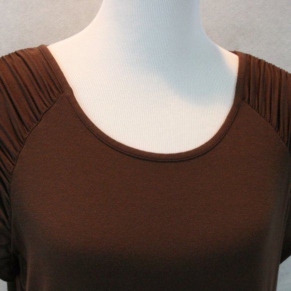 Alfani Intimates Brown Modal Stretch Blouse SZ L - Picture 5 of 9